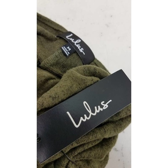 Sold LULUS Olive Green Bodycon Sweater Dress M NWT - Picture 6 of 8